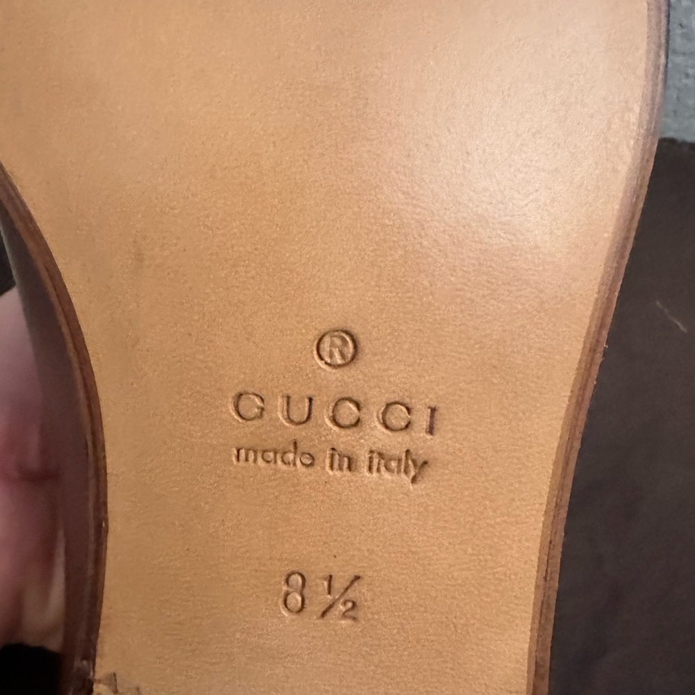 Gucci Men's Brown Leather Oxfords size 8.5 - Picture 6 of 6